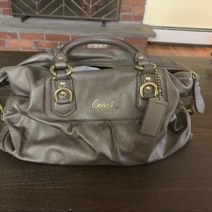 Coach Ashley Gold bronze leather satchel
